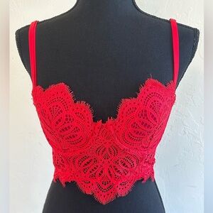 Victoria’s Secret Dream Angels Lined Multi Way Red Lace Bralette Sz 34C